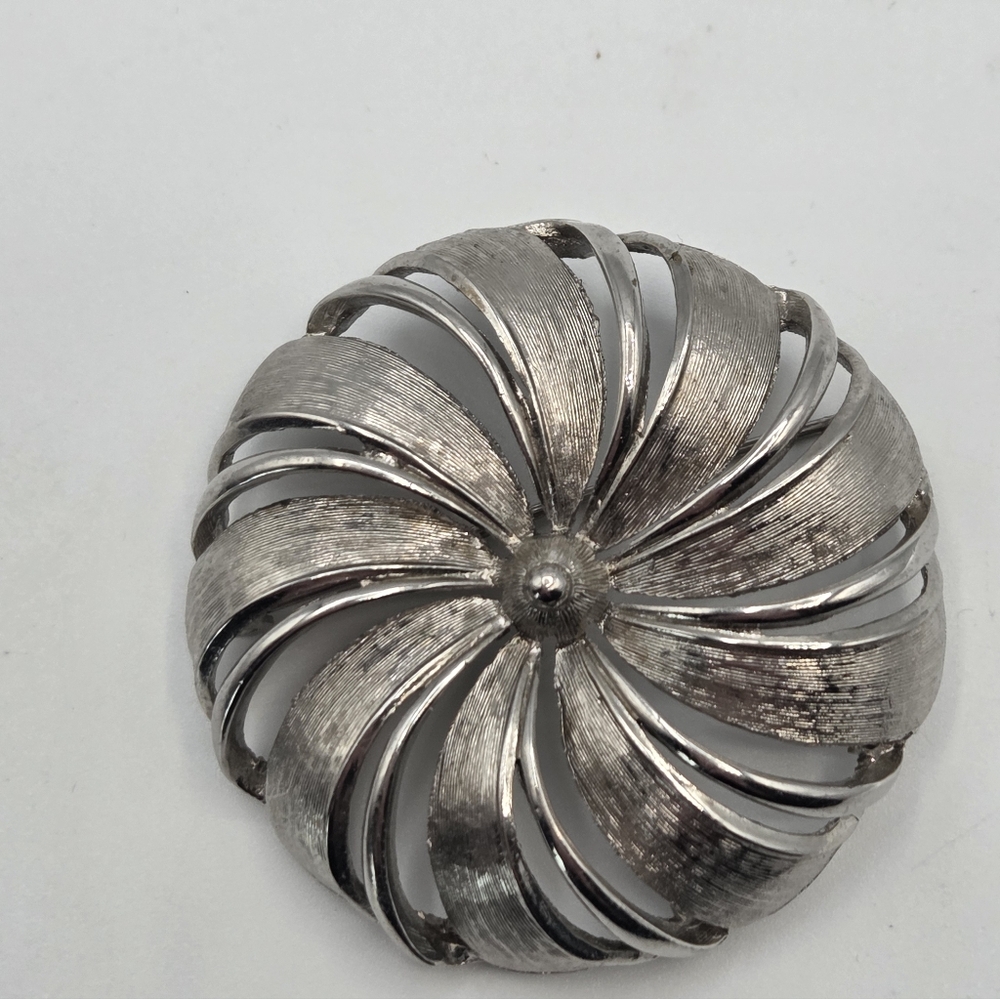 Vintage Silvertone Pinwheel Brooch